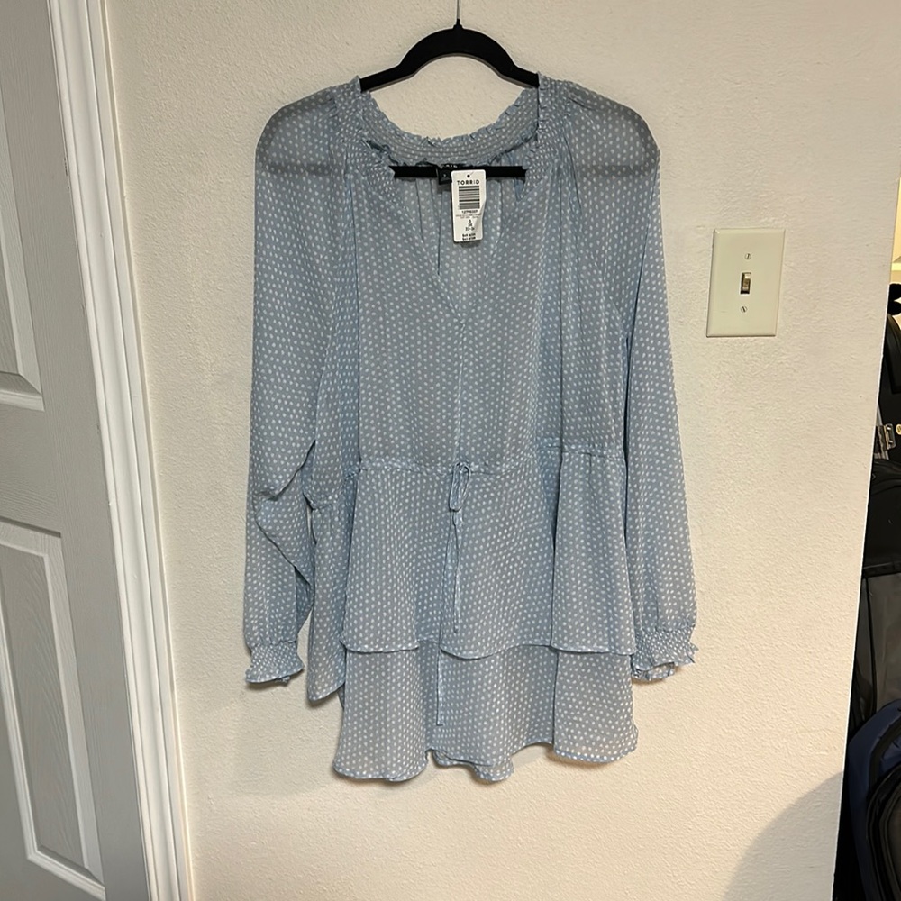 Torrid peplum top sheer